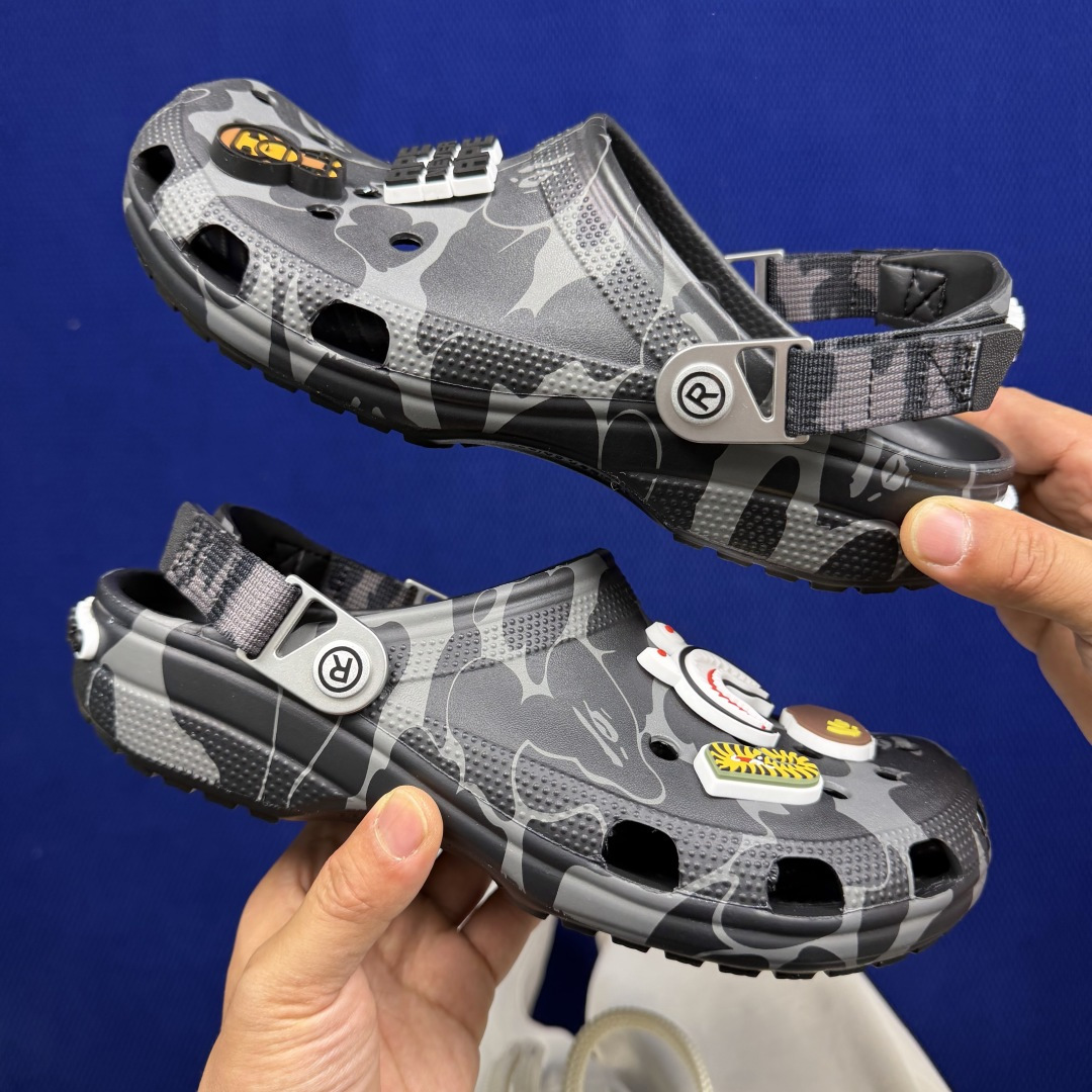BAPE x Crocs卡骆驰 洞洞鞋联名4色东莞原厂出品，拼标过验！欢迎对比，顶级品质区别市面通货！同