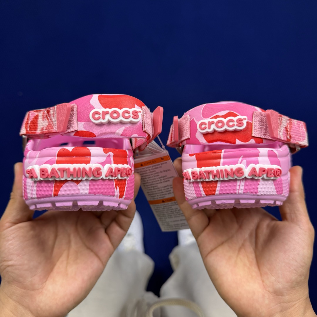 BAPE x Crocs卡骆驰 洞洞鞋联名4色东莞原厂出品，拼标过验！欢迎对比，顶级品质区别市面通货！同