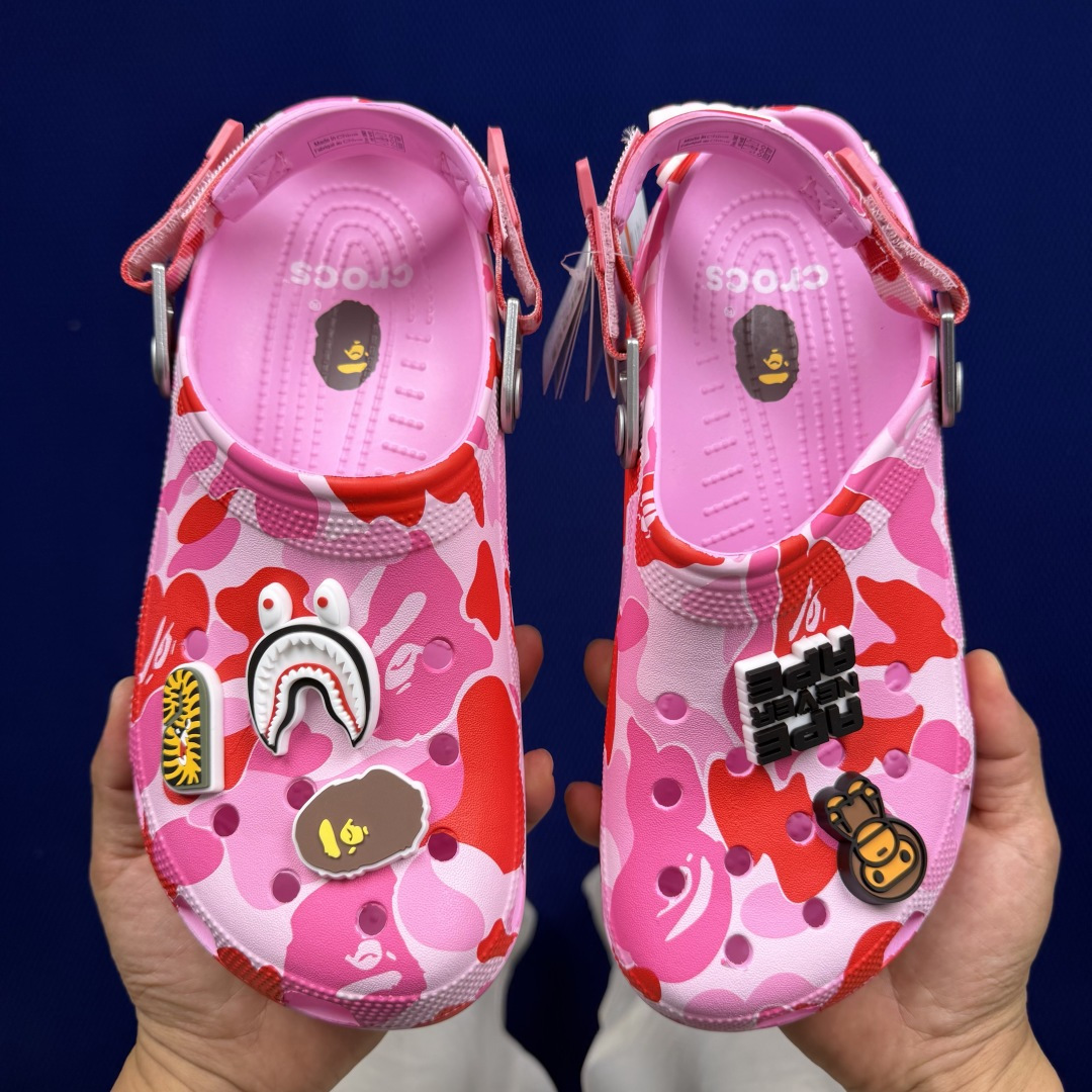 BAPE x Crocs卡骆驰 洞洞鞋联名4色东莞原厂出品，拼标过验！欢迎对比，顶级品质区别市面通货！同