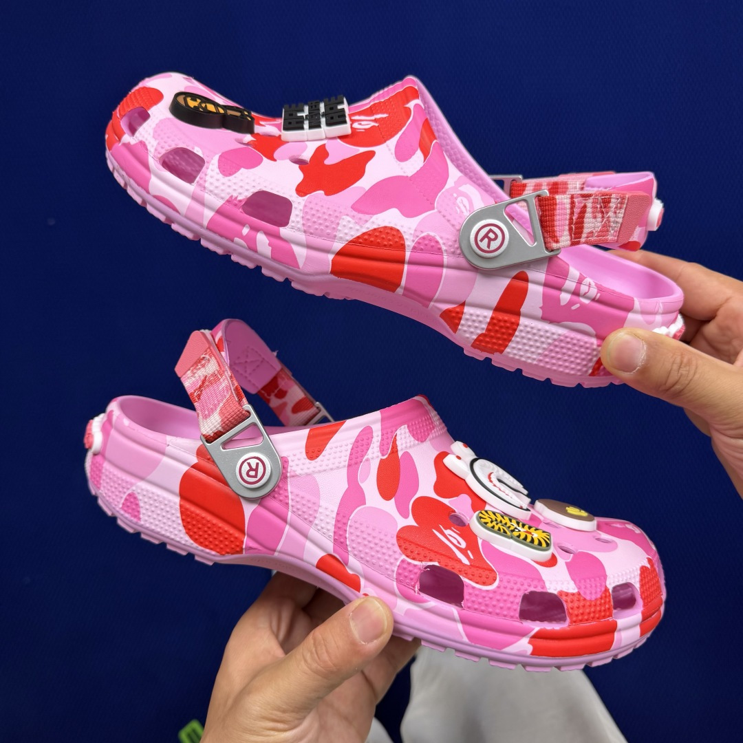 BAPE x Crocs卡骆驰 洞洞鞋联名4色东莞原厂出品，拼标过验！欢迎对比，顶级品质区别市面通货！同