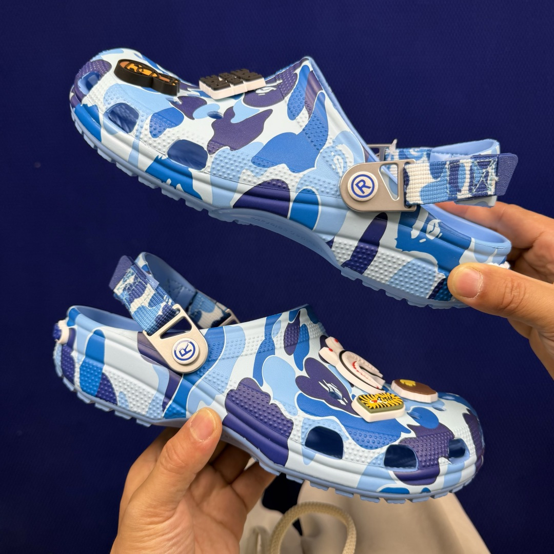 BAPE x Crocs卡骆驰 洞洞鞋联名4色东莞原厂出品，拼标过验！欢迎对比，顶级品质区别市面通货！同