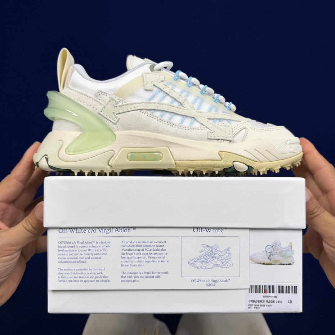 OW解构跑步鞋 OFF-WHITE ODSY -2000老爹风高端产物 原鞋购入 细节拉满 ①由全新磨具