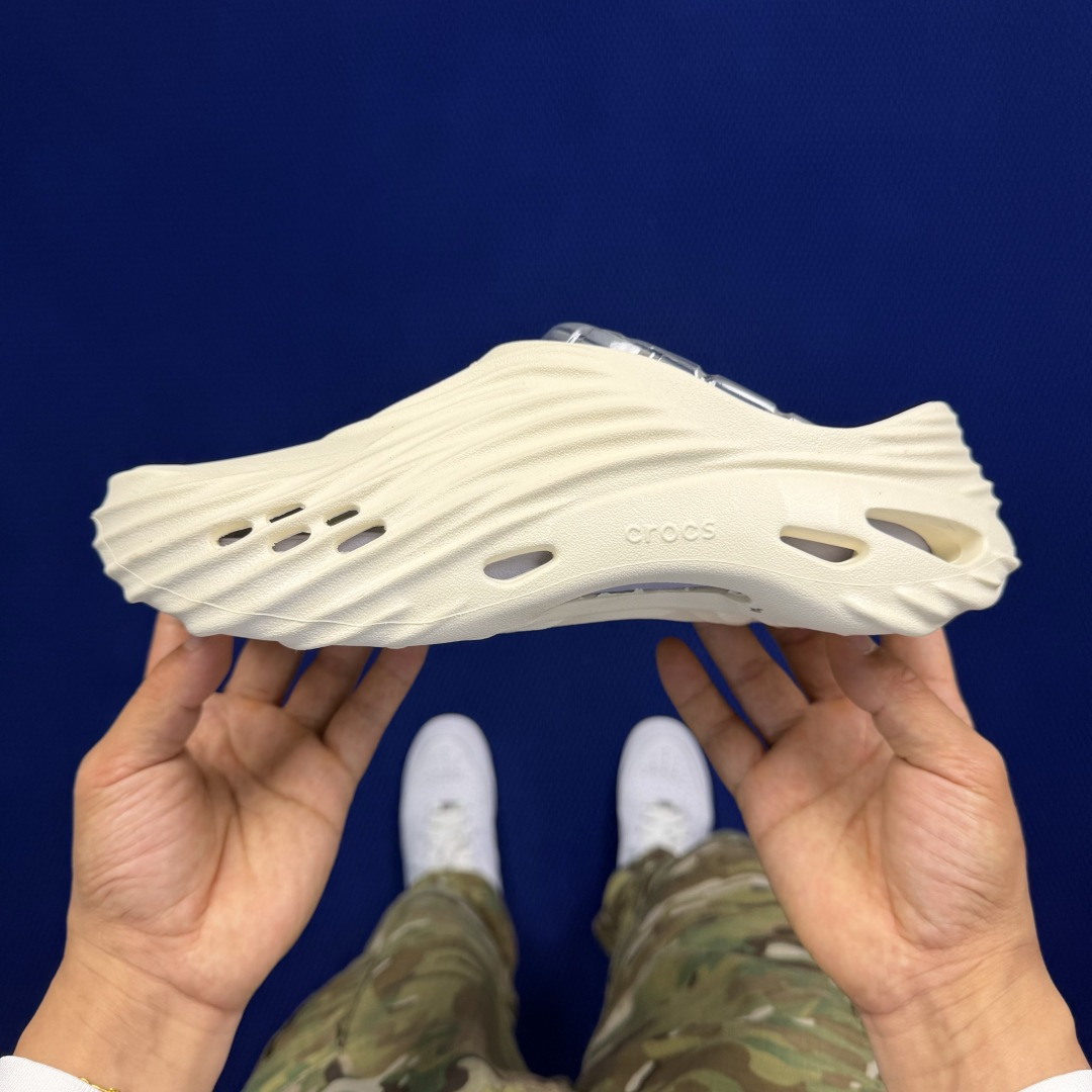 Crocs卡骆驰 洞洞鞋 旋风波波第11色原厂数据复模，双层注塑旋风波波-骨白灰 尺码：M7-M11 /