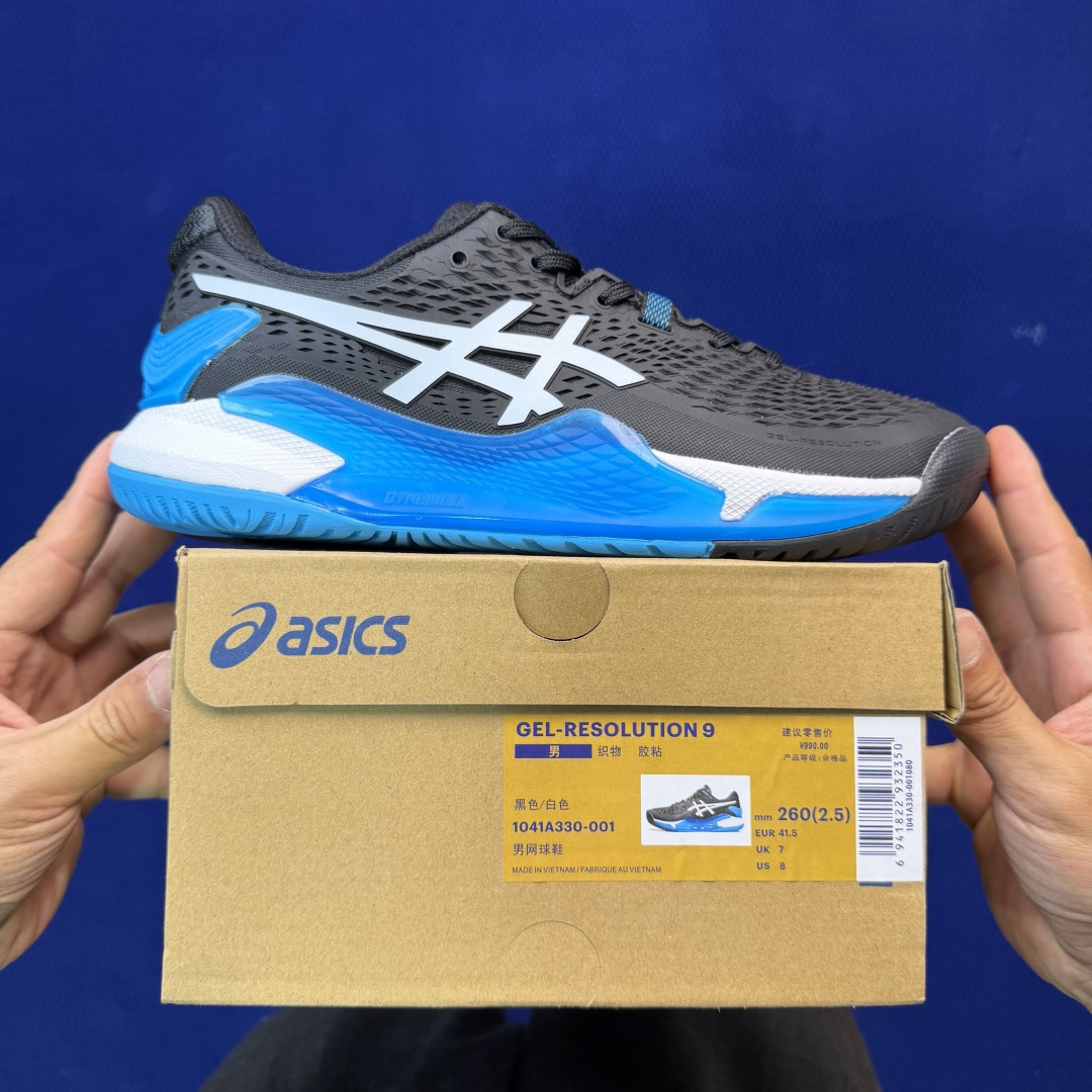 亚瑟士ASICS 9代网球鞋，共22色‼️GEL-RESOLUTION 9 第2色:黑蓝外贸爆款，现货补