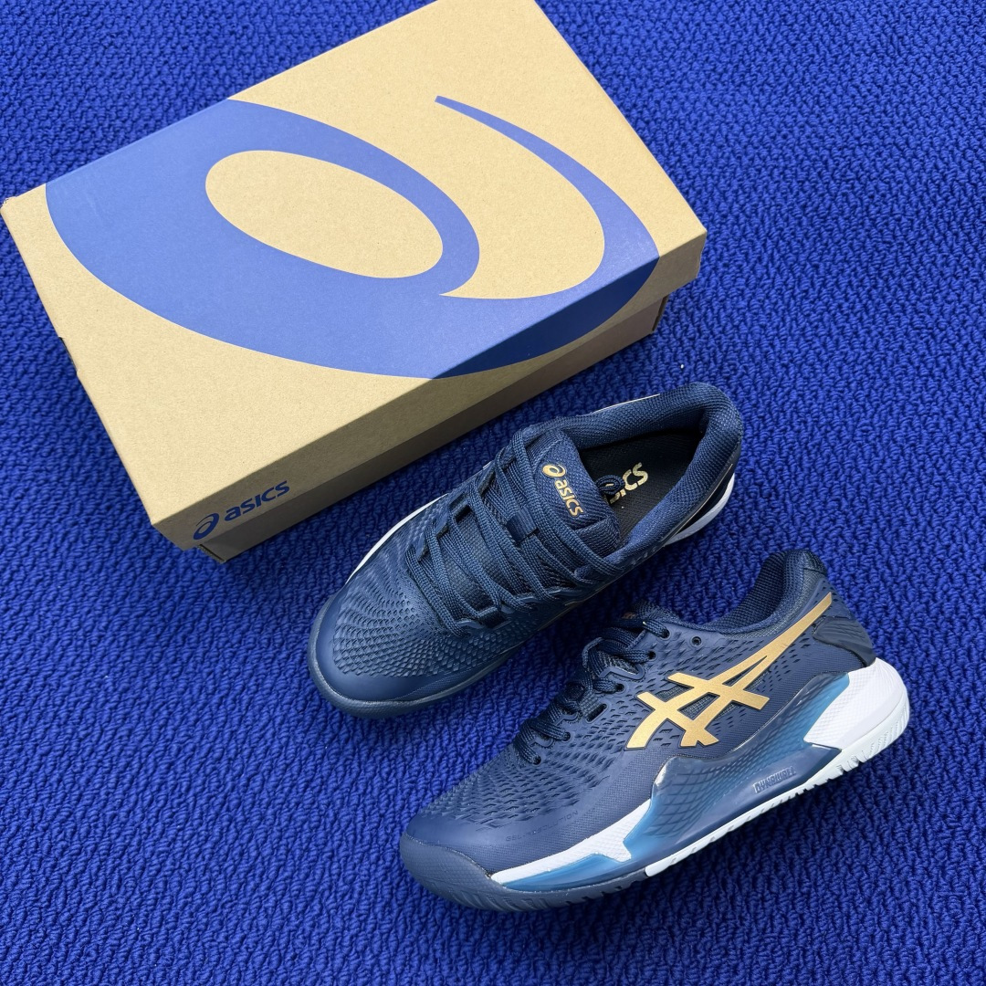 亚瑟士ASICS 9代网球鞋，共22色‼️GEL-RESOLUTION 9 第7色:深蓝金外贸爆款，现货