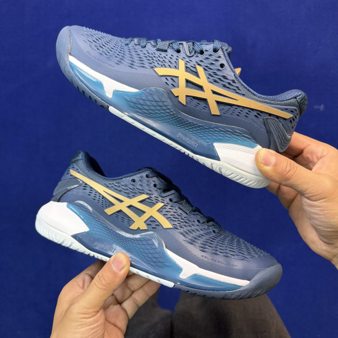 亚瑟士ASICS 9代网球鞋，共22色‼️GEL-RESOLUTION 9 第7色:深蓝金外贸爆款，现货
