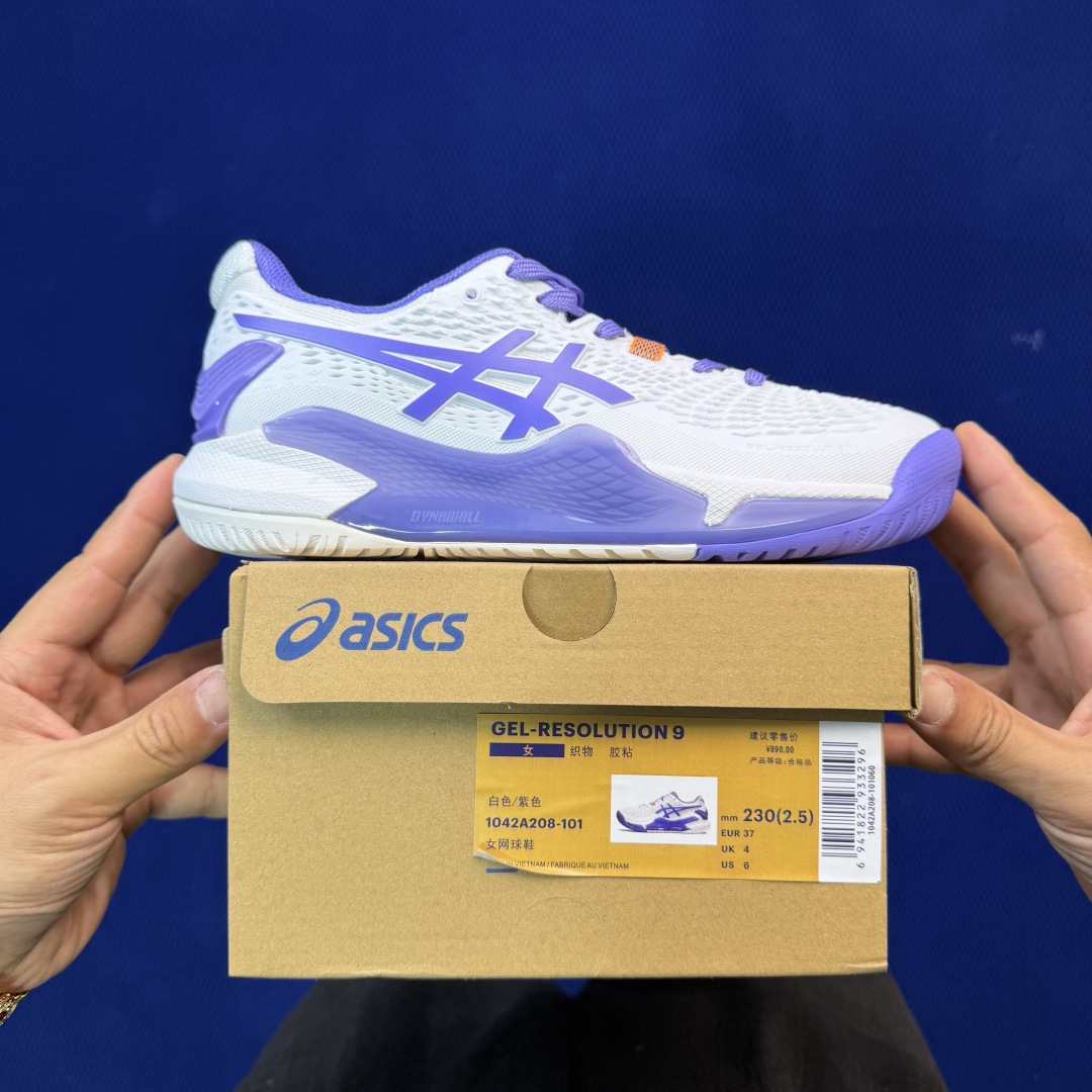 亚瑟士ASICS 9代网球鞋，共22色‼️GEL-RESOLUTION 9 第4色:白紫外贸爆款，现货补