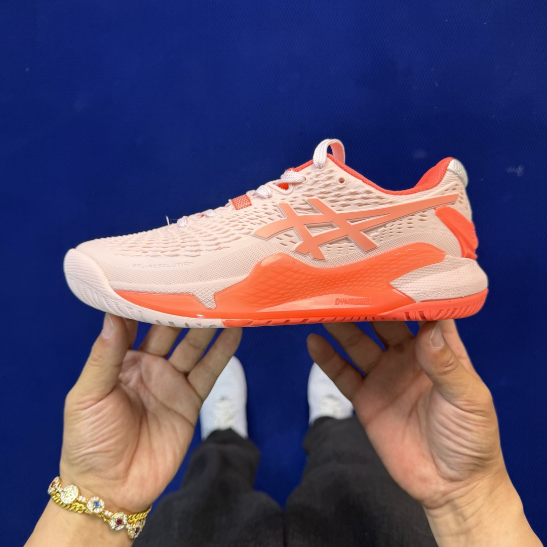 亚瑟士ASICS 9代网球鞋，共22色‼️GEL-RESOLUTION 9 第5色:粉橙外贸爆款，现货补