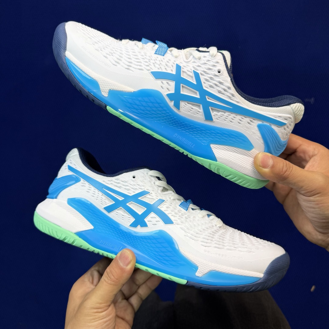 亚瑟士ASICS 9代网球鞋，共22色‼️GEL-RESOLUTION 9 第14色:白水晶蓝外贸爆款，