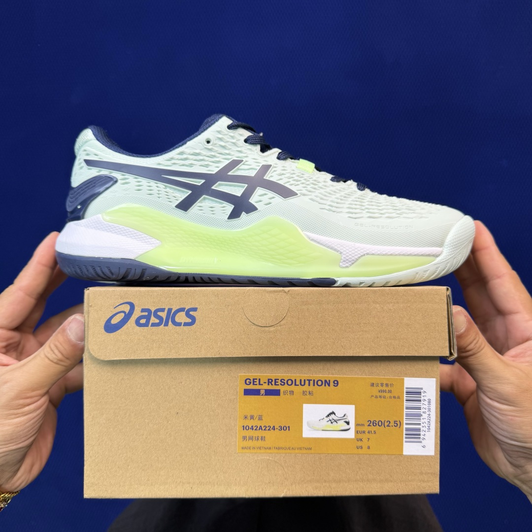 亚瑟士ASICS 9代网球鞋，共22色‼️GEL-RESOLUTION 9 第18色:米黄蓝外贸爆款，现