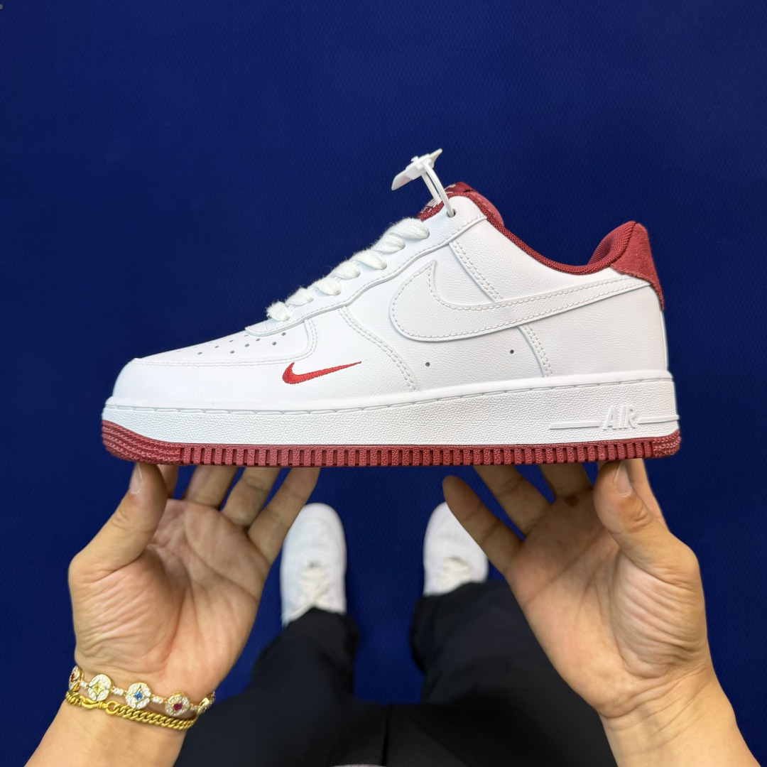 3A空军！第634色：小钩白酒红Nike Air Force 1 Low百分百原鞋开发！PT市场真正匠心