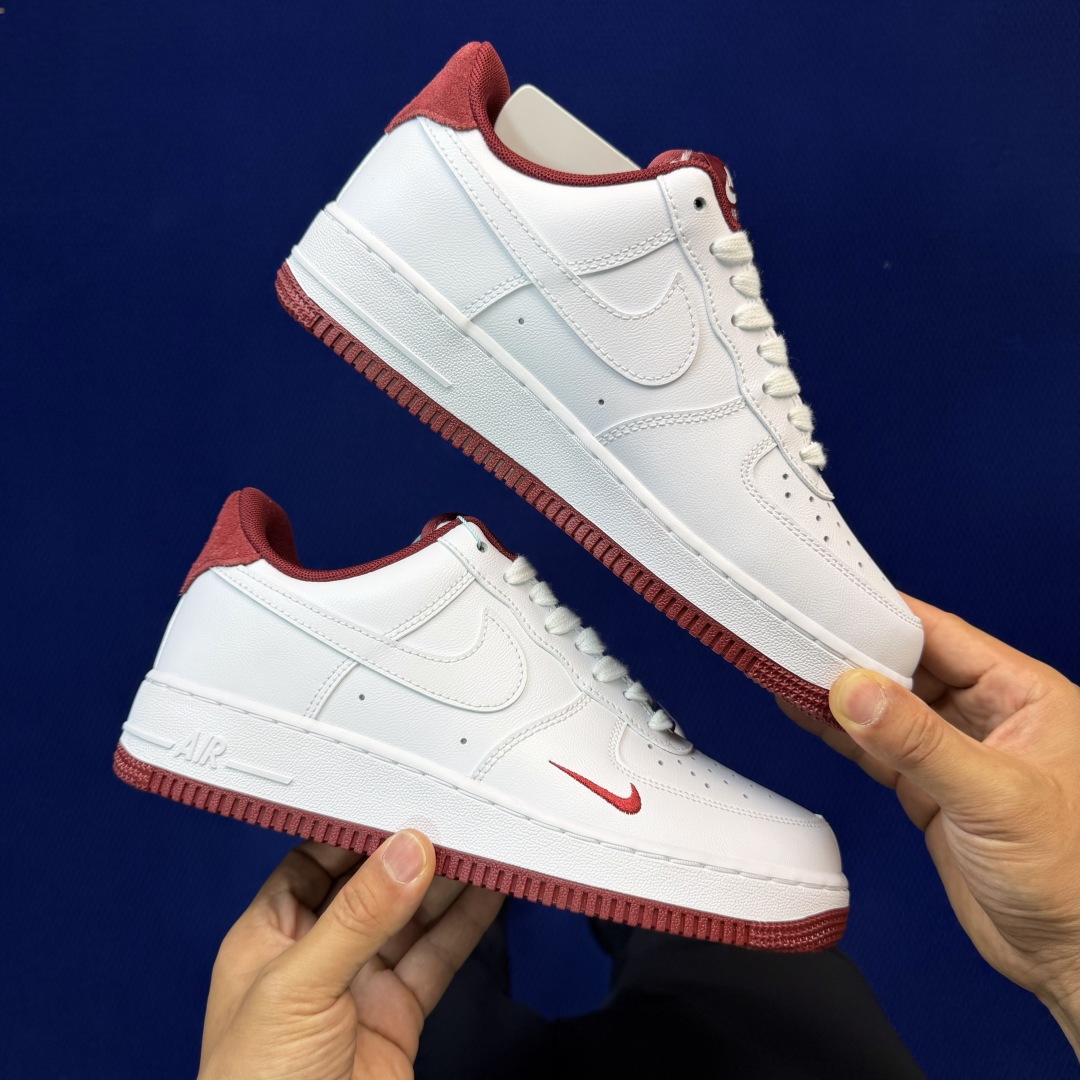 3A空军！第634色：小钩白酒红Nike Air Force 1 Low百分百原鞋开发！PT市场真正匠心