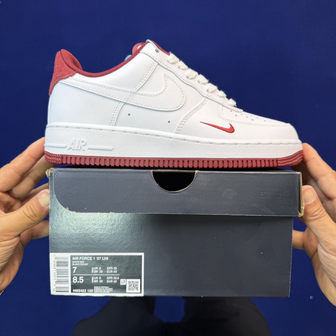 3A空军！第634色：小钩白酒红Nike Air Force 1 Low百分百原鞋开发！PT市场真正匠心