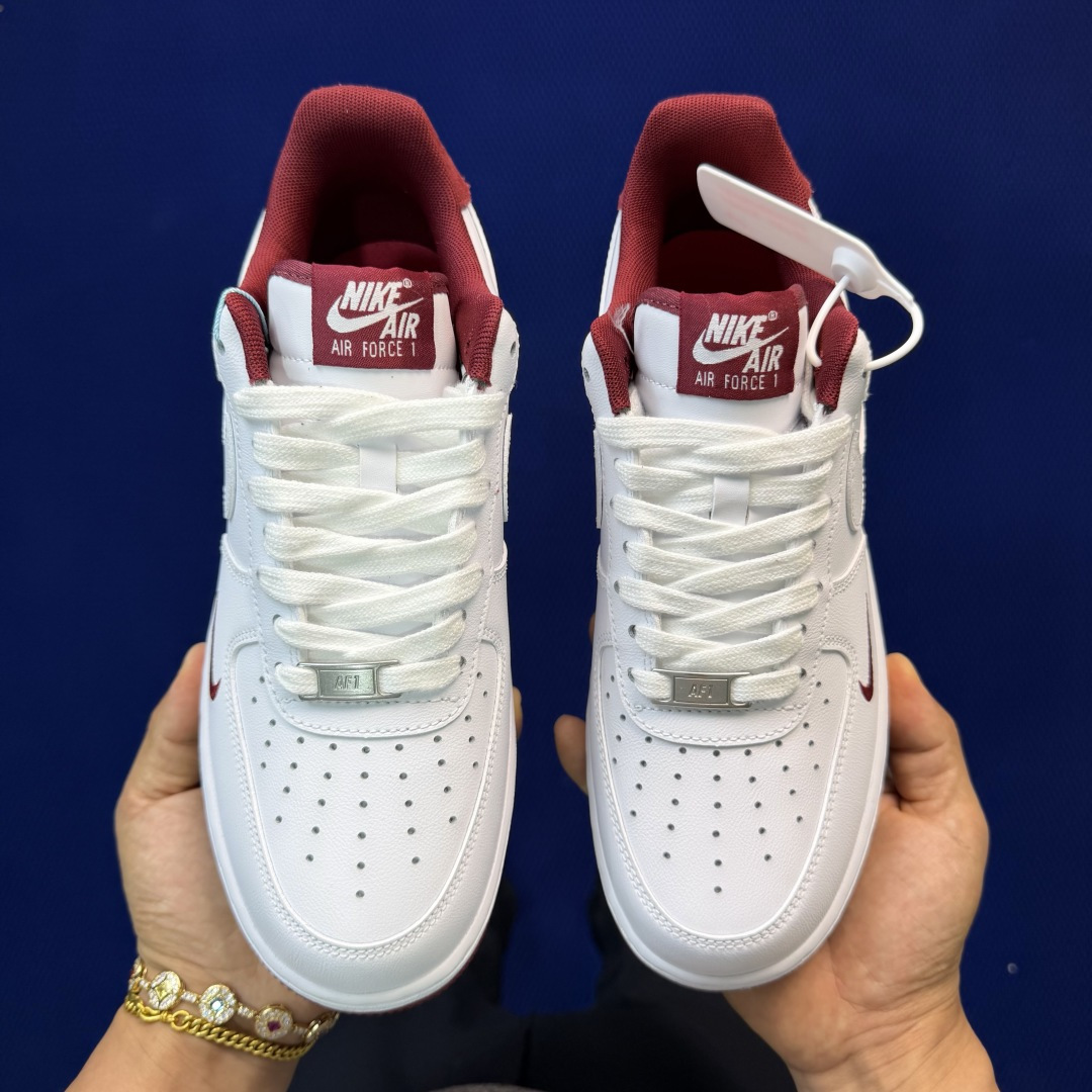 3A空军！第634色：小钩白酒红Nike Air Force 1 Low百分百原鞋开发！PT市场真正匠心