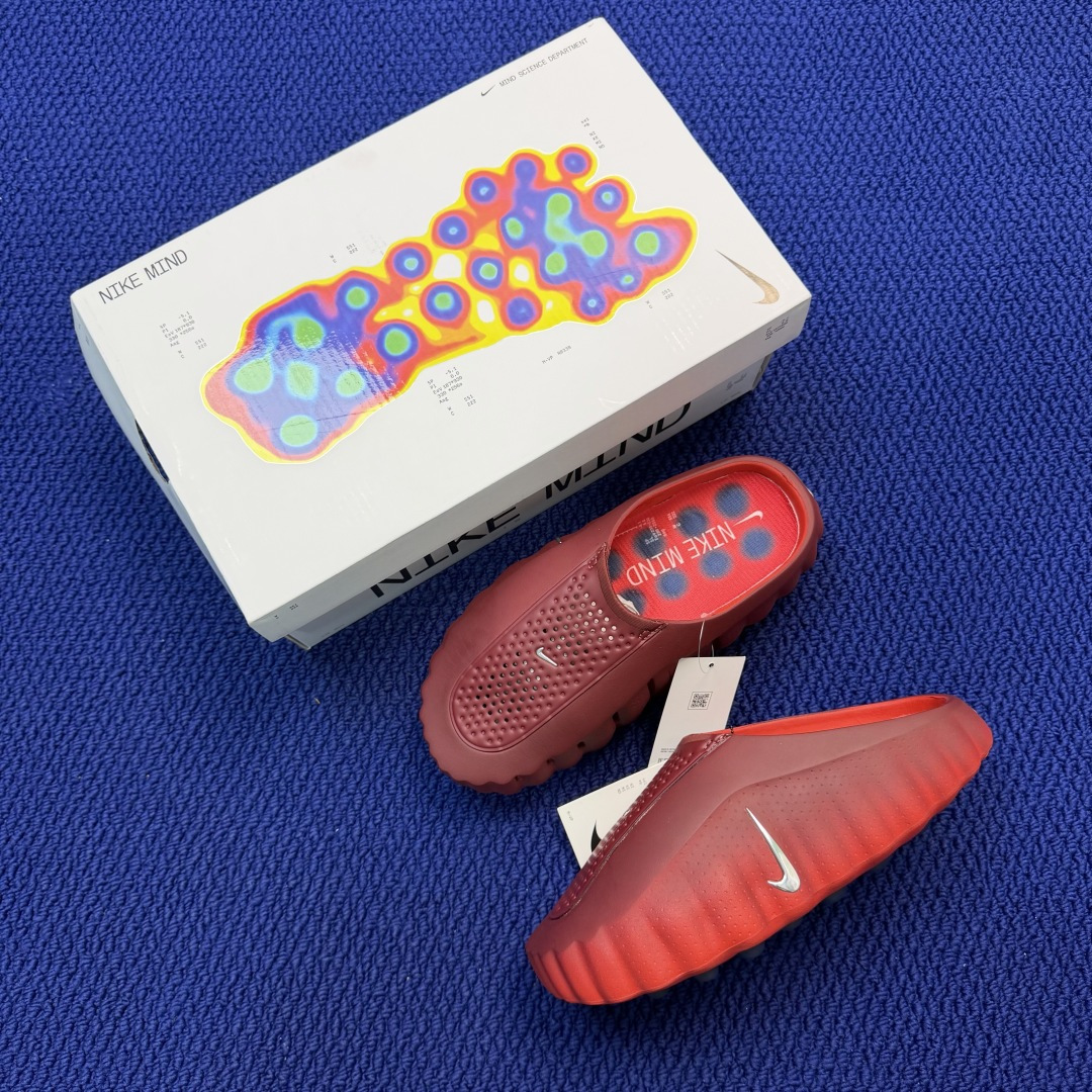 RL正确版出货‼️Nike Mind 001 深红拖鞋神经科学足底按摩包头拖鞋同源ZP原材 匠心打造🔹原