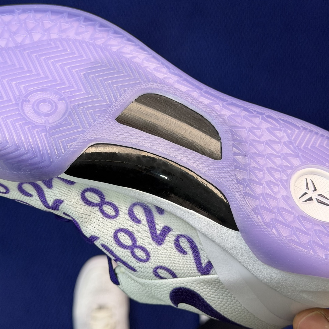 科比8代 Nike Kobe 8 白紫 实战篮球鞋大厂纯原篮球鞋，支持实战！货号FQ3549-102。尺