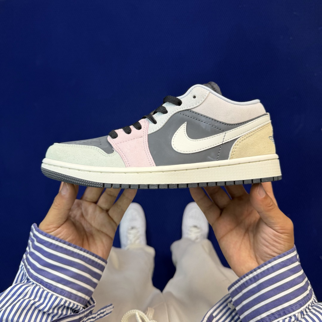 主推价格优势私DF版 顶级性价比低帮！第180色:粉黑Air Jordan AJ1 Low 低帮系列鞋型