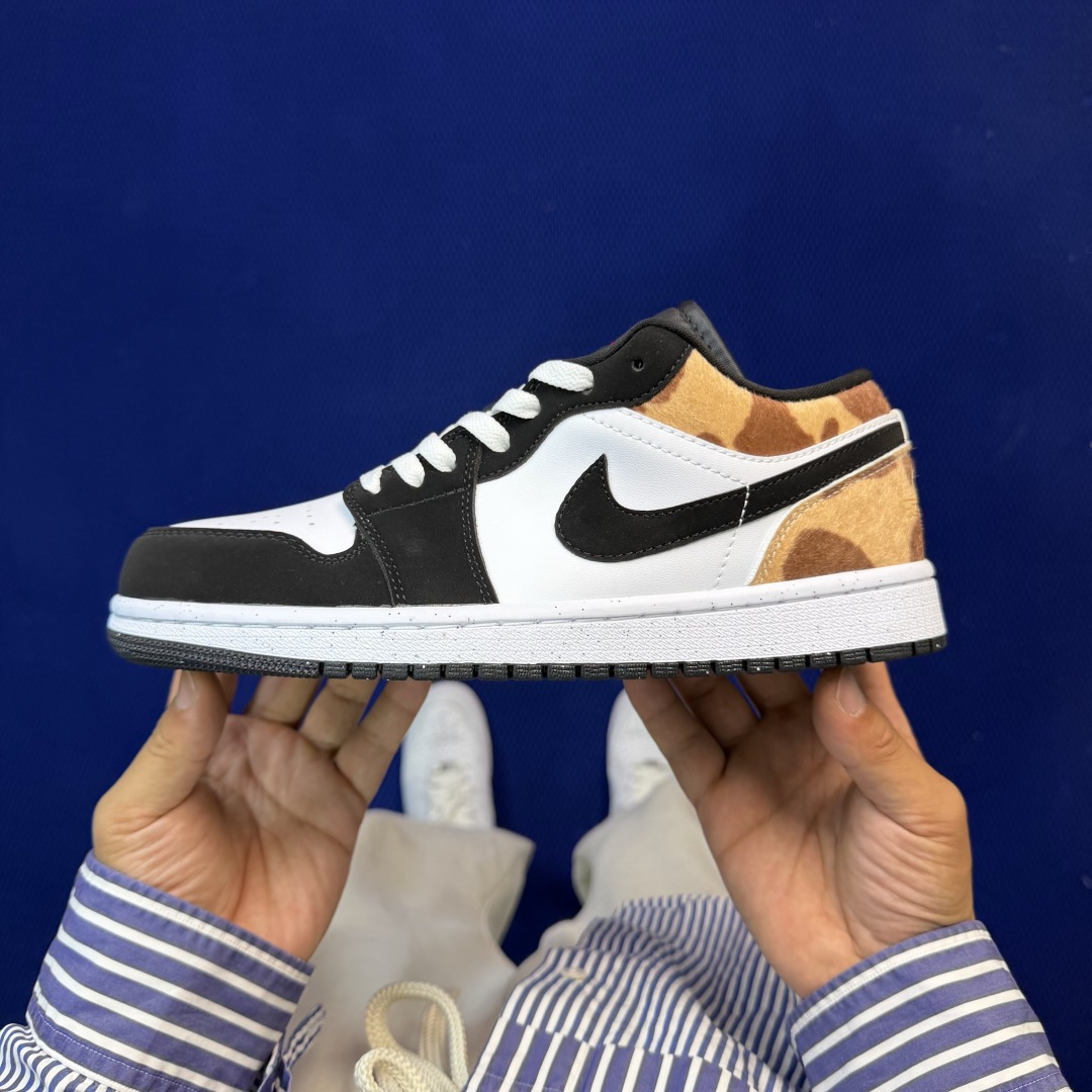 主推价格优势私DF版 顶级性价比低帮！第181色:豹纹黑白Air Jordan AJ1 Low 低帮系列