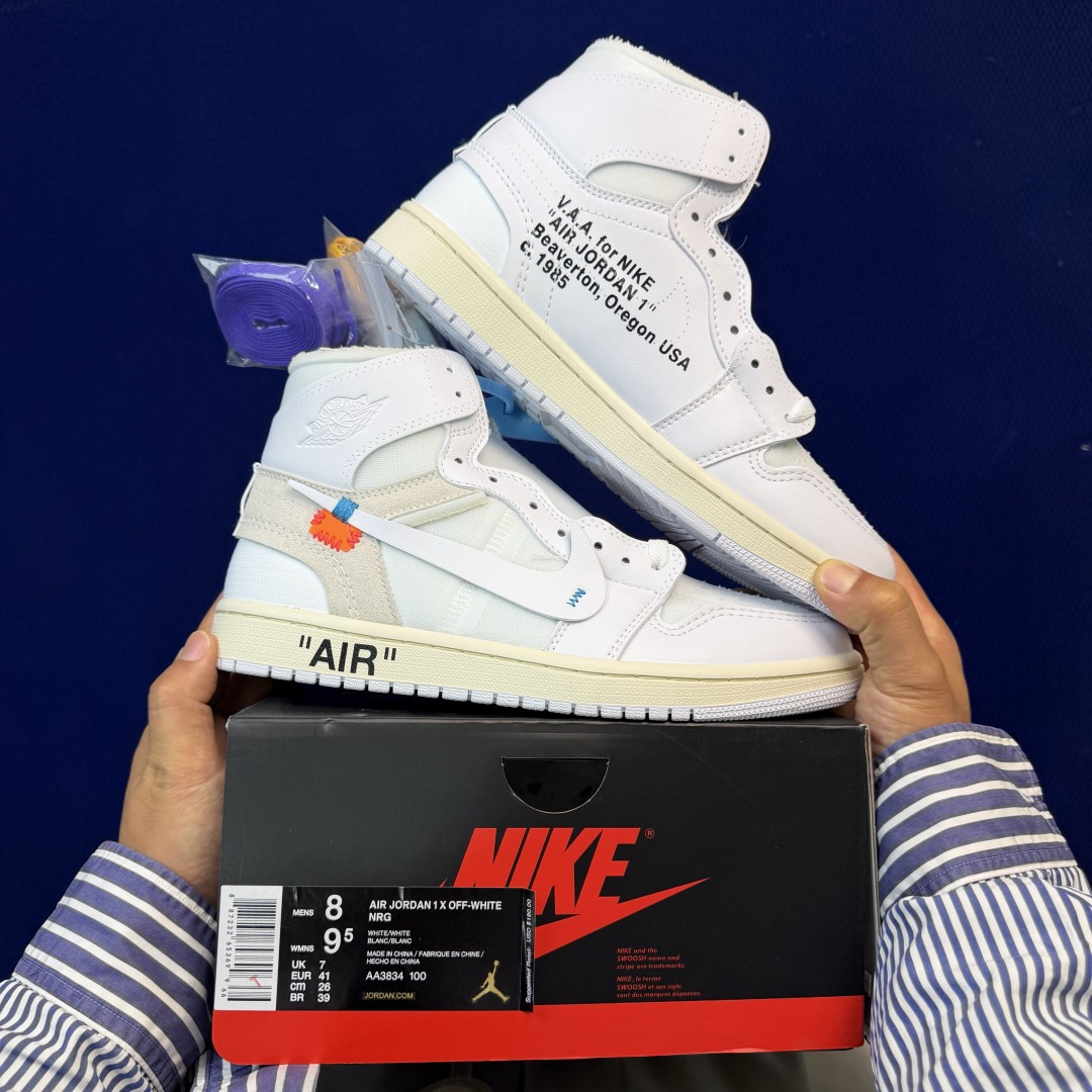 性价比头层aj1高帮！长期补货Nike Air Jordan 1 high第51色: OW联名白色 OF