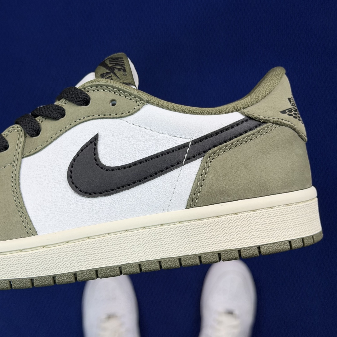 AJ1Low低帮OG系列：小倒钩磨砂皮橄榄绿Jordan Air Jordan 1 RETRO LOW 