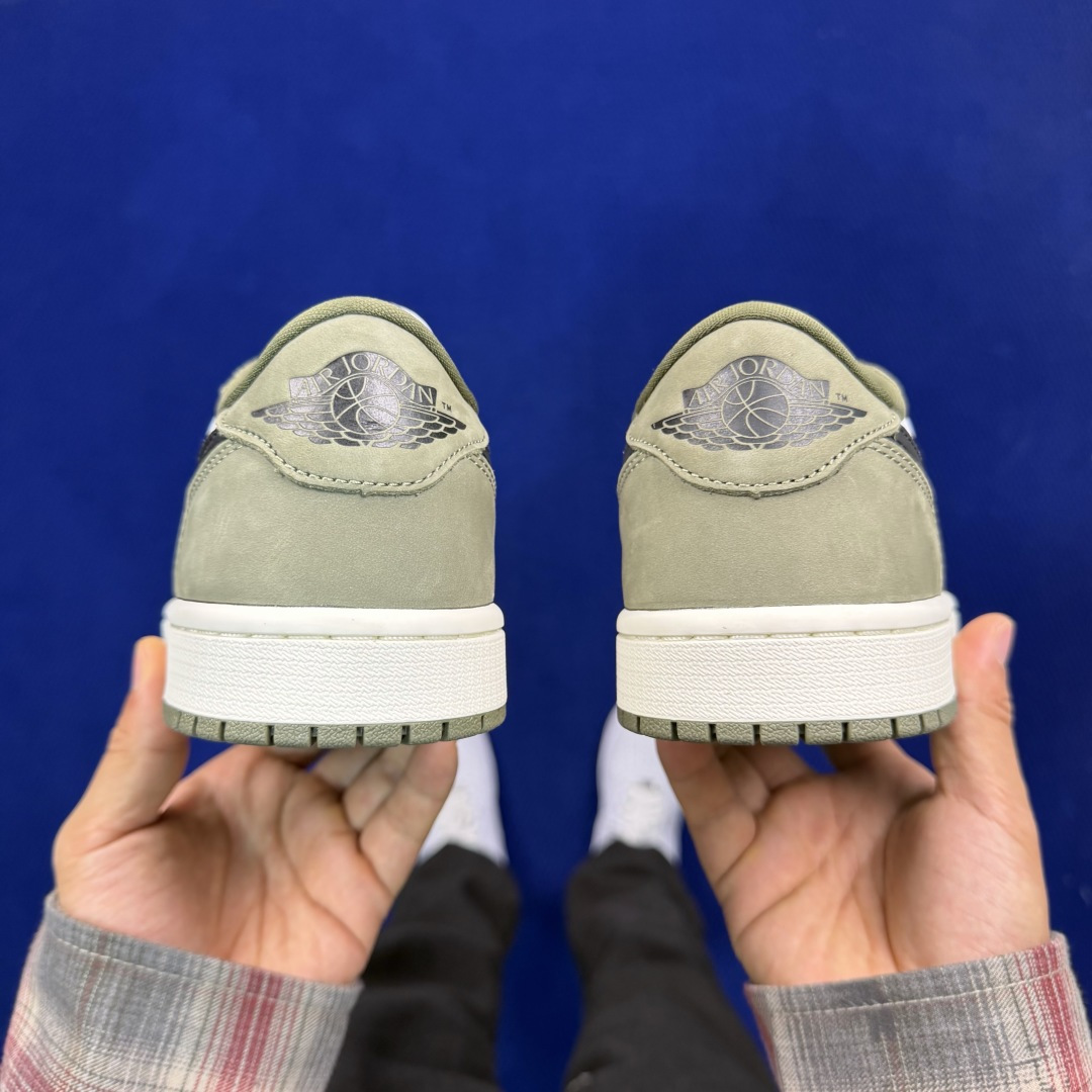 AJ1Low低帮OG系列：小倒钩磨砂皮橄榄绿Jordan Air Jordan 1 RETRO LOW 