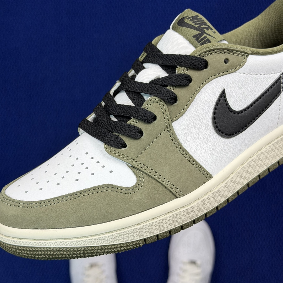 AJ1Low低帮OG系列：小倒钩磨砂皮橄榄绿Jordan Air Jordan 1 RETRO LOW 