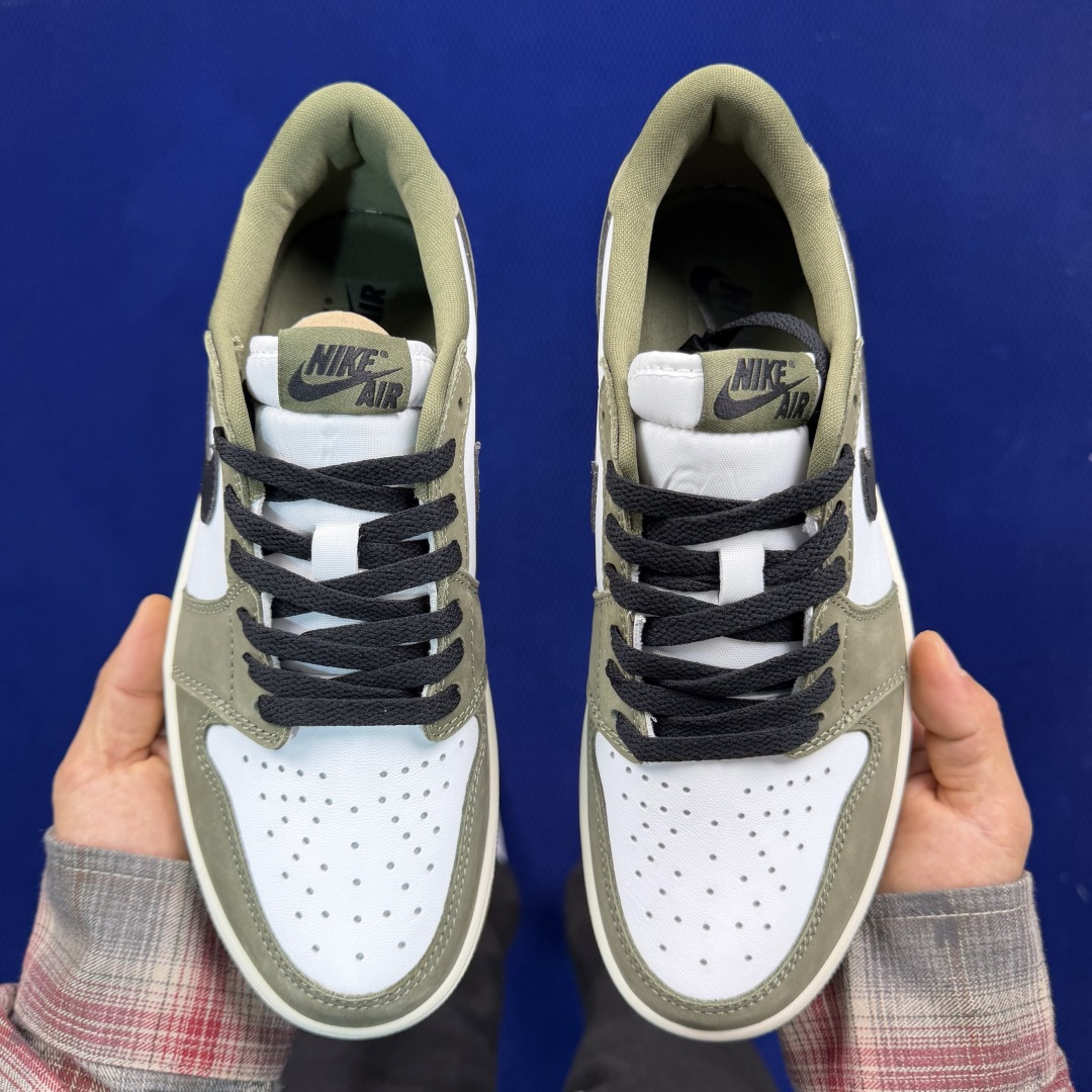 AJ1Low低帮OG系列：小倒钩磨砂皮橄榄绿Jordan Air Jordan 1 RETRO LOW 