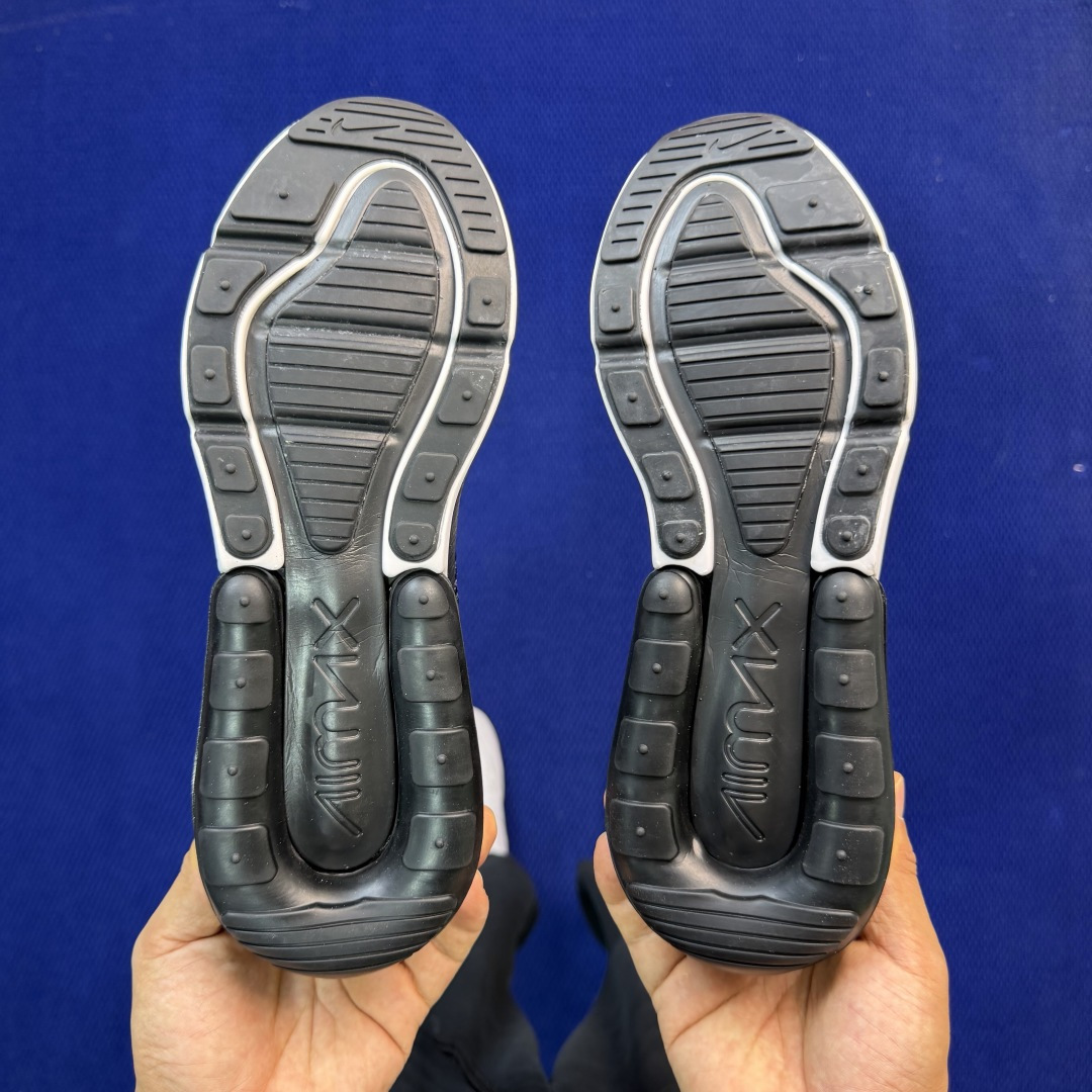 大厂纯原1:1！Nike Air Max 270 低帮气垫跑鞋max270 第1色:黑白绿货号：AH80