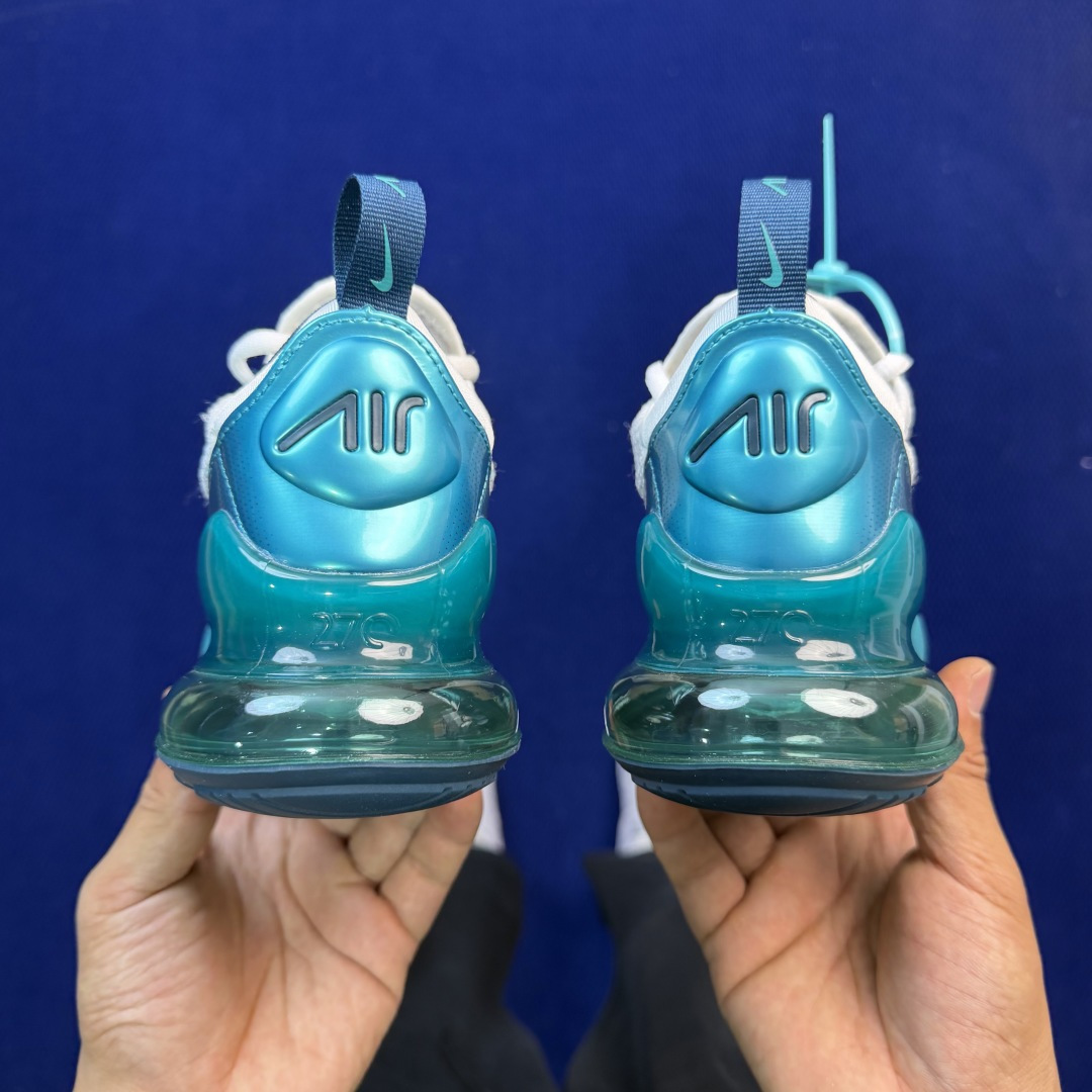 大厂纯原1:1！Nike Air Max 270 低帮气垫跑鞋max270 第2色:白绿货号：AQ916