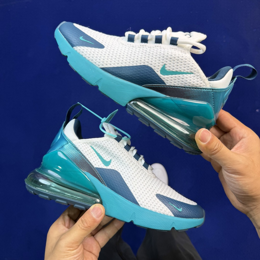 大厂纯原1:1！Nike Air Max 270 低帮气垫跑鞋max270 第2色:白绿货号：AQ916