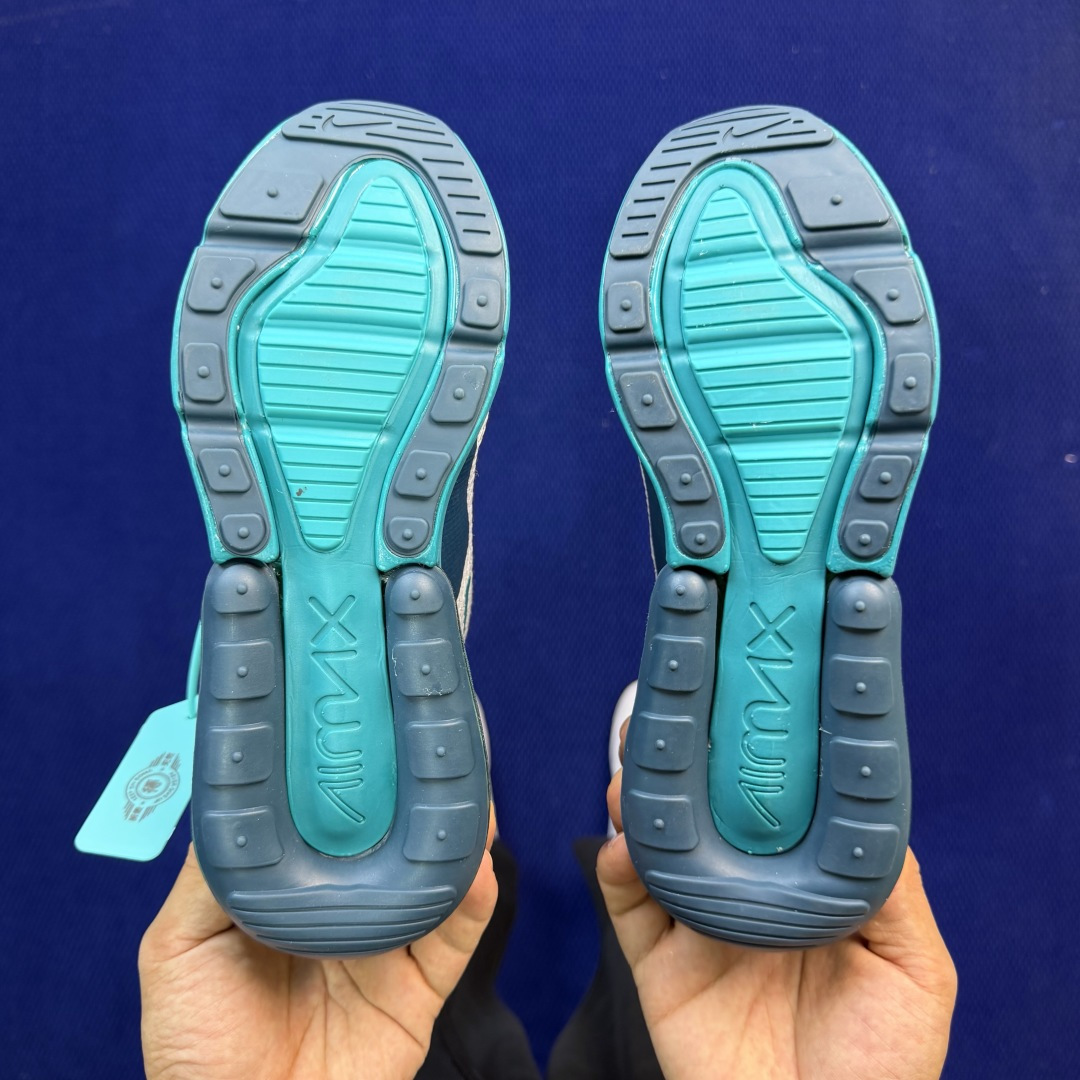 大厂纯原1:1！Nike Air Max 270 低帮气垫跑鞋max270 第2色:白绿货号：AQ916