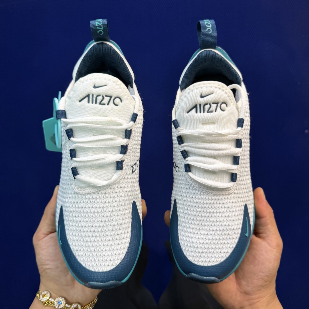 大厂纯原1:1！Nike Air Max 270 低帮气垫跑鞋max270 第2色:白绿货号：AQ916