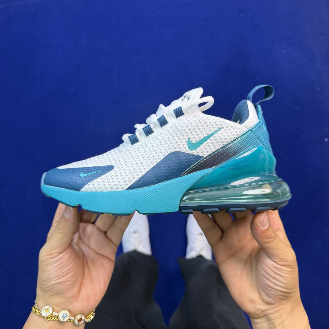 大厂纯原1:1！Nike Air Max 270 低帮气垫跑鞋max270 第2色:白绿货号：AQ916