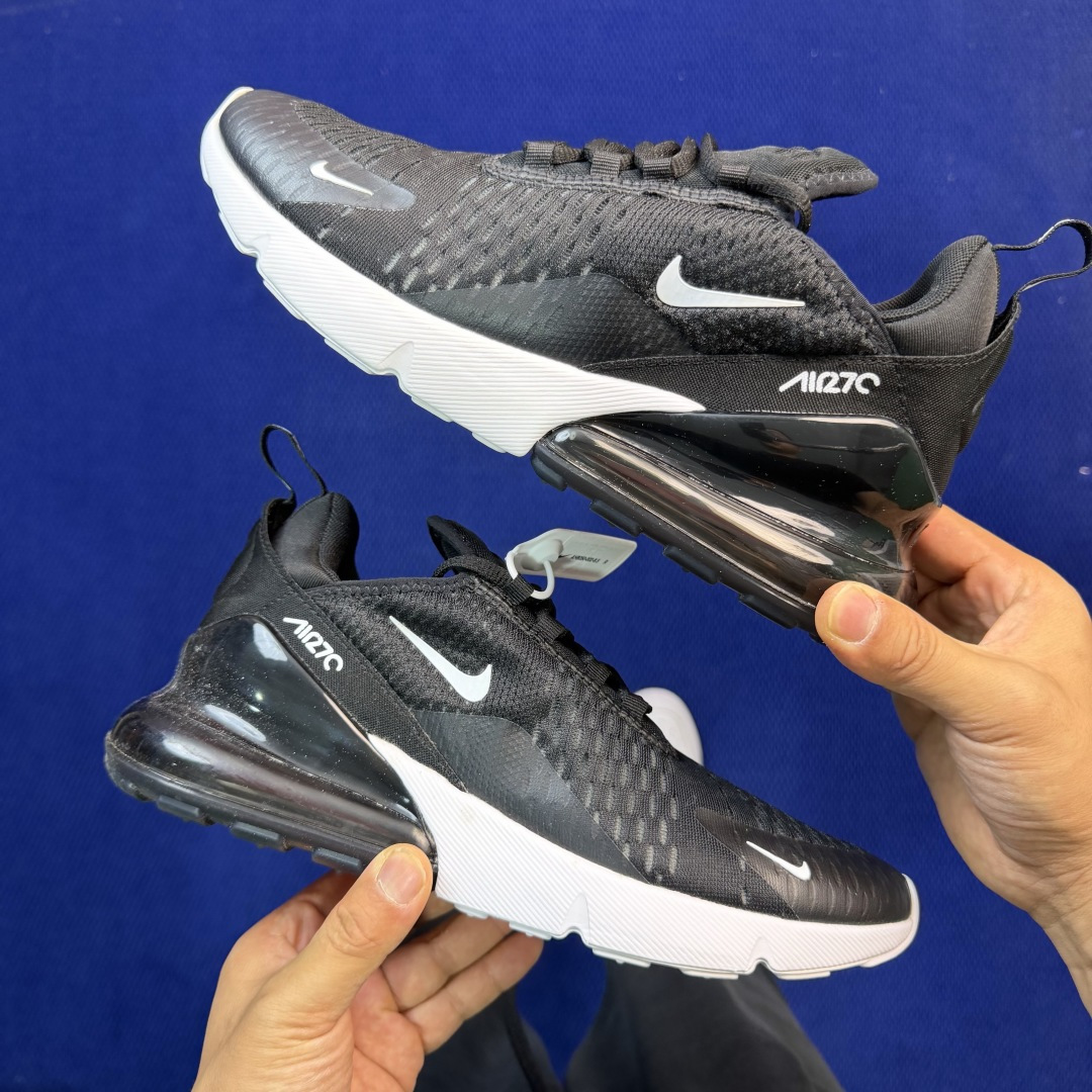 大厂纯原1:1！Nike Air Max 270 低帮气垫跑鞋max270 第3色:黑白货号：AH805