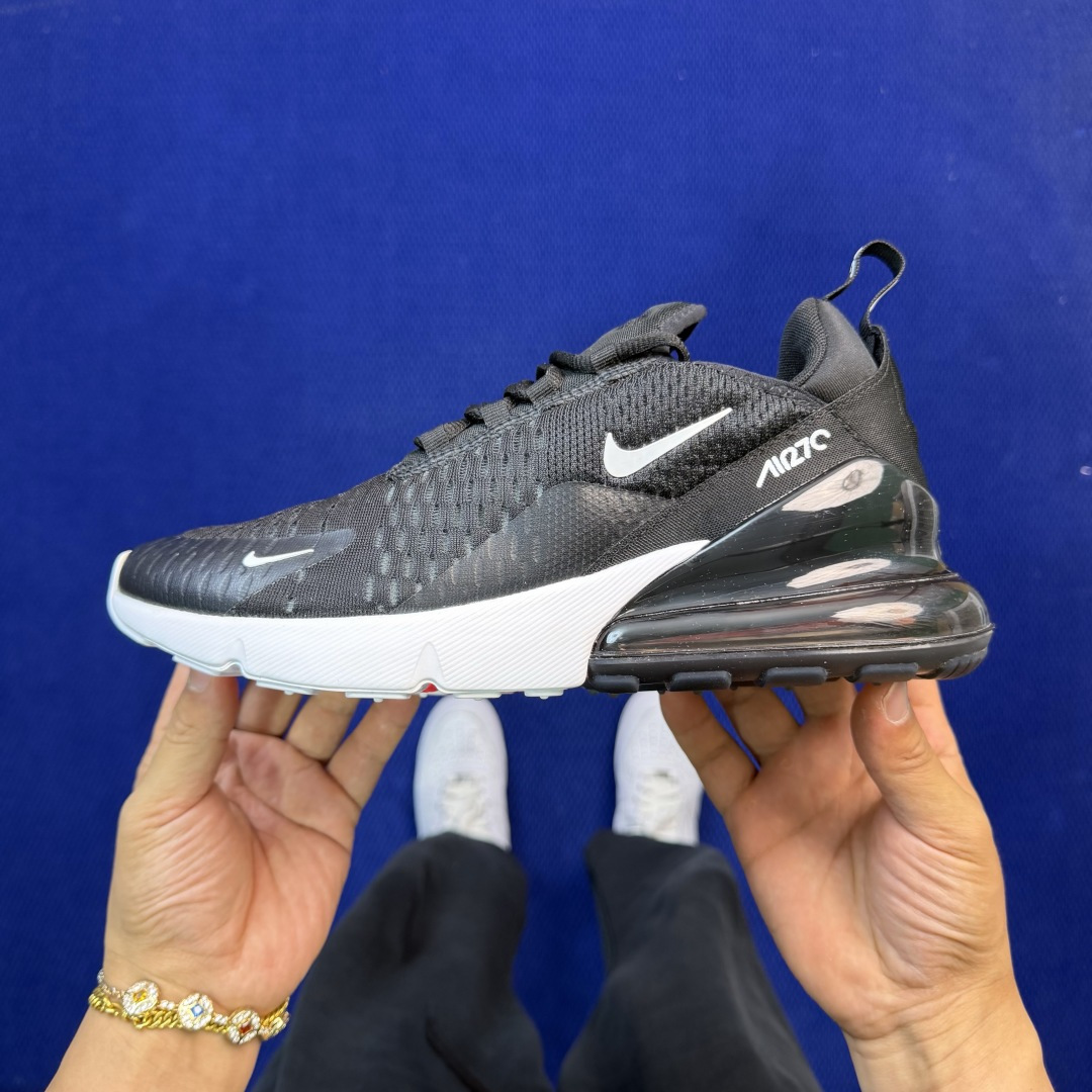 大厂纯原1:1！Nike Air Max 270 低帮气垫跑鞋max270 第3色:黑白货号：AH805