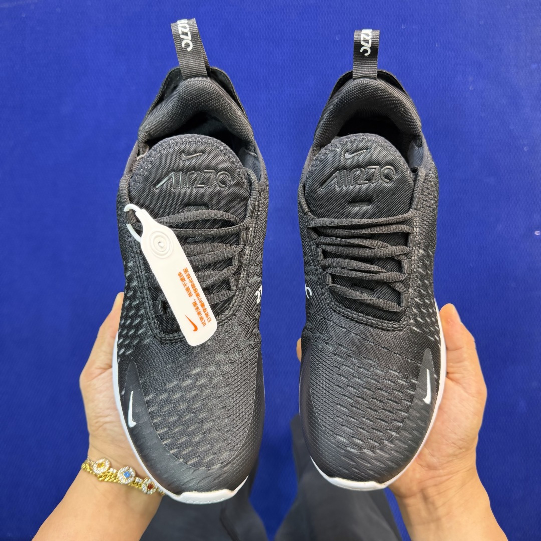 大厂纯原1:1！Nike Air Max 270 低帮气垫跑鞋max270 第3色:黑白货号：AH805