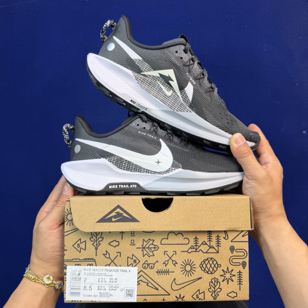 大厂纯原1:1！Nike Pegasus Trail 5 越野跑步鞋公司级 第1色:黑白货号：DV386