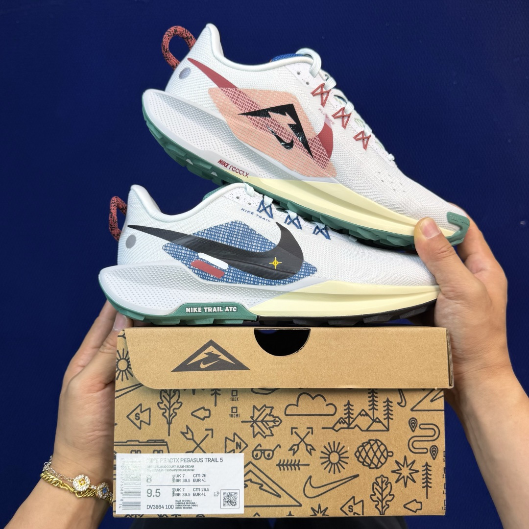 大厂纯原1:1！Nike Pegasus Trail 5 越野跑步鞋公司级 第2色:白绿货号：DV368