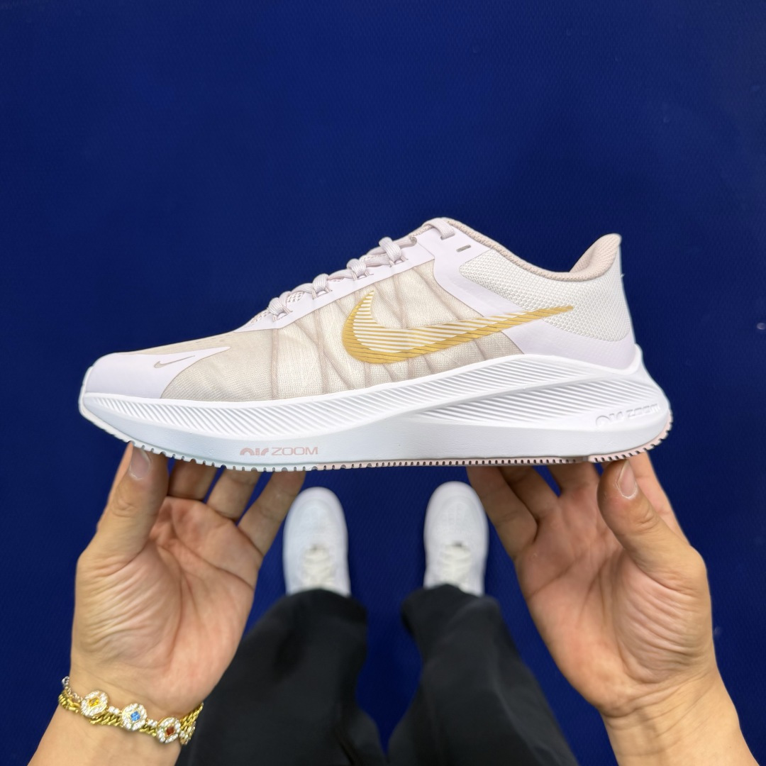 大厂纯原1:1！Nike Zoom Winflo 8 跑步鞋公司级 第1色:浅粉金货号：CW3421-5