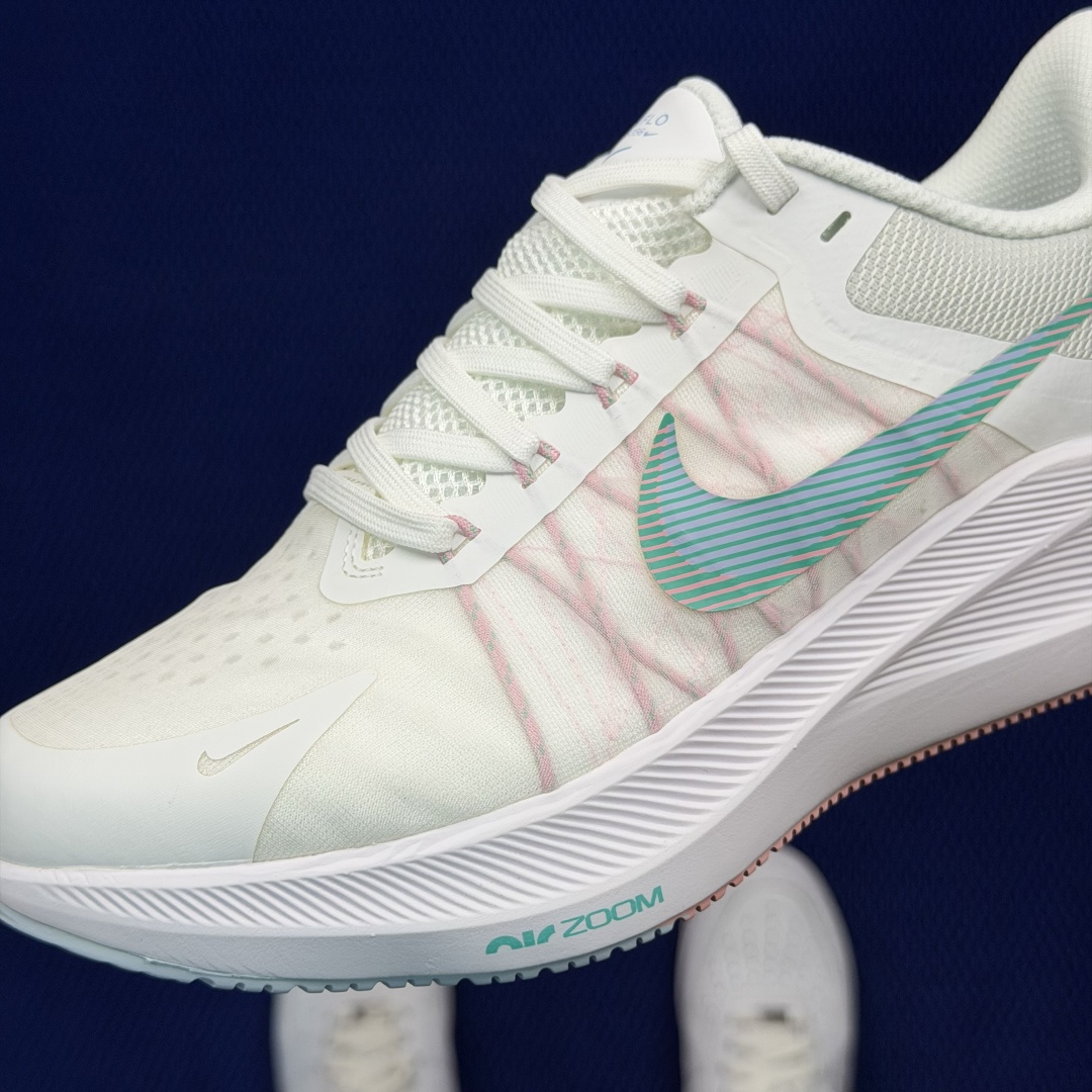 大厂纯原1:1！Nike Zoom Winflo 8 跑步鞋公司级 第2色:白绿钩货号：CW3421-1