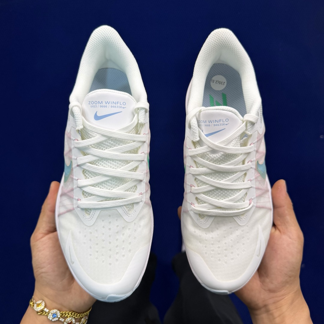 大厂纯原1:1！Nike Zoom Winflo 8 跑步鞋公司级 第2色:白绿钩货号：CW3421-1