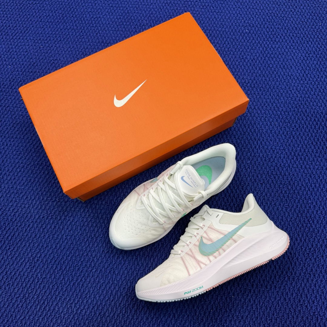 大厂纯原1:1！Nike Zoom Winflo 8 跑步鞋公司级 第2色:白绿钩货号：CW3421-1