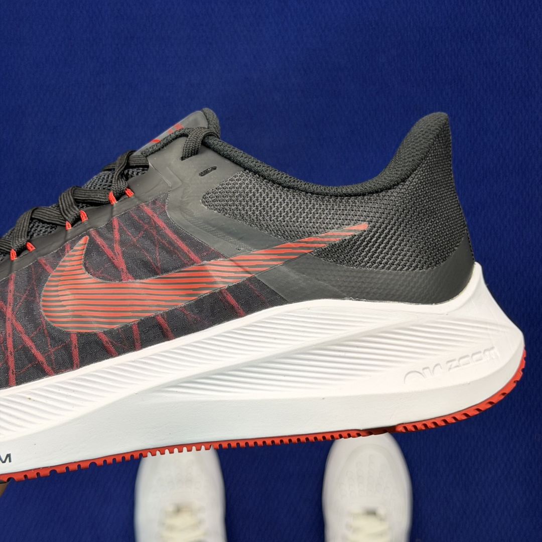 大厂纯原1:1！Nike Zoom Winflo 8 跑步鞋公司级 第5色: 黑白红钩货号：CW3419