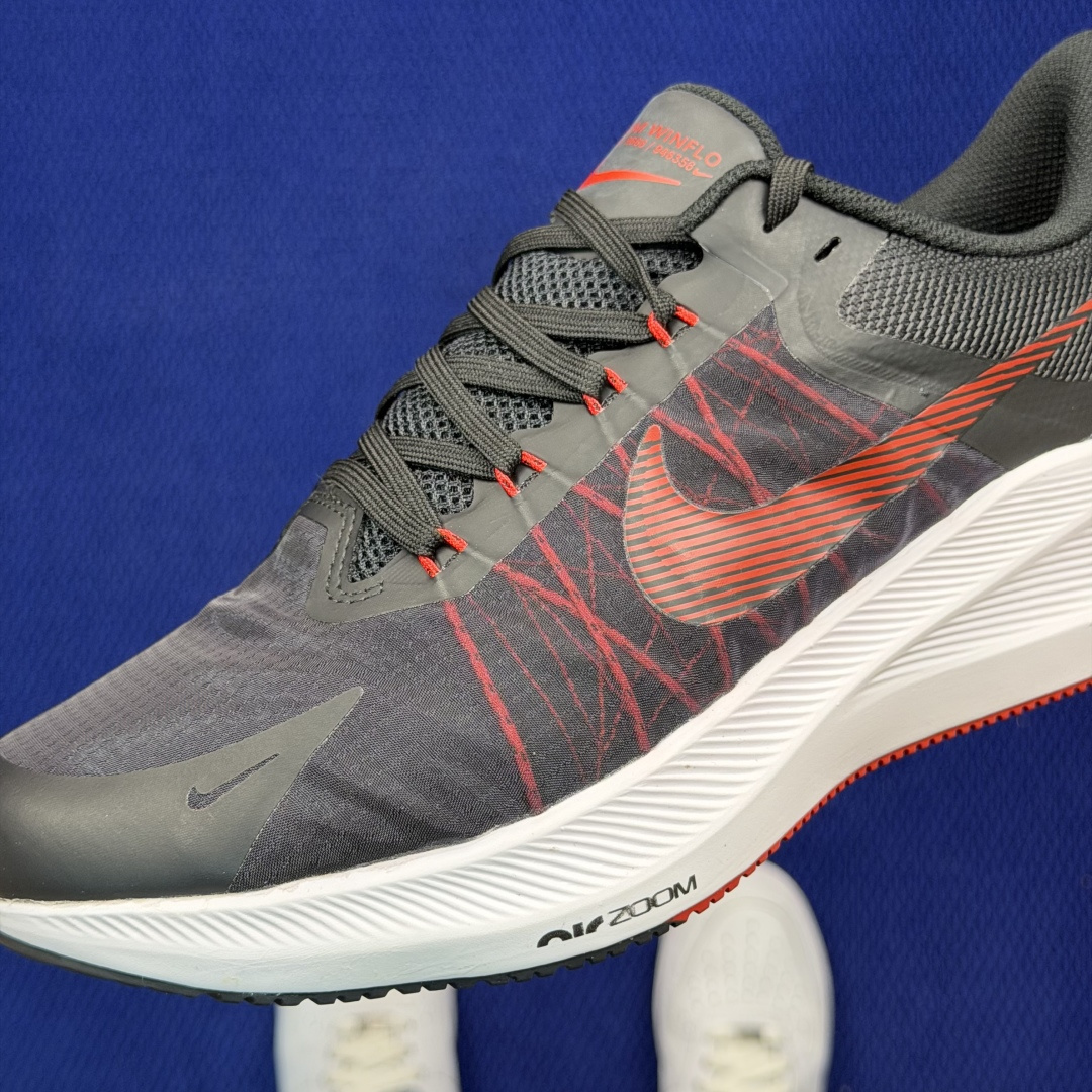 大厂纯原1:1！Nike Zoom Winflo 8 跑步鞋公司级 第5色: 黑白红钩货号：CW3419