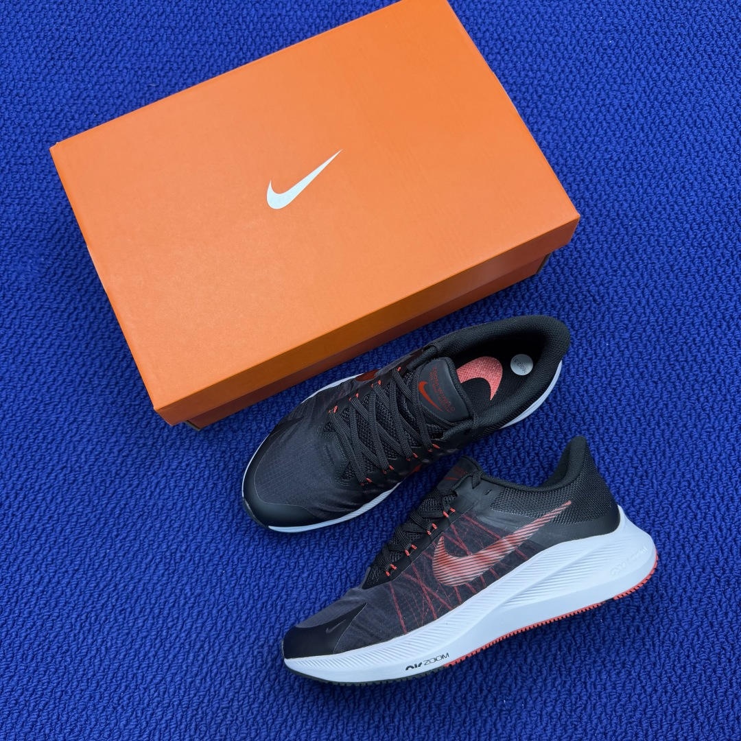 大厂纯原1:1！Nike Zoom Winflo 8 跑步鞋公司级 第5色: 黑白红钩货号：CW3419