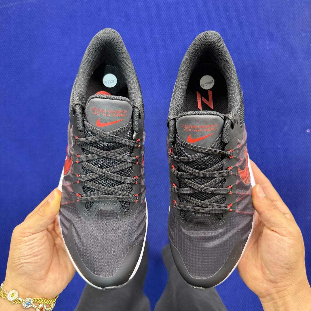 大厂纯原1:1！Nike Zoom Winflo 8 跑步鞋公司级 第5色: 黑白红钩货号：CW3419