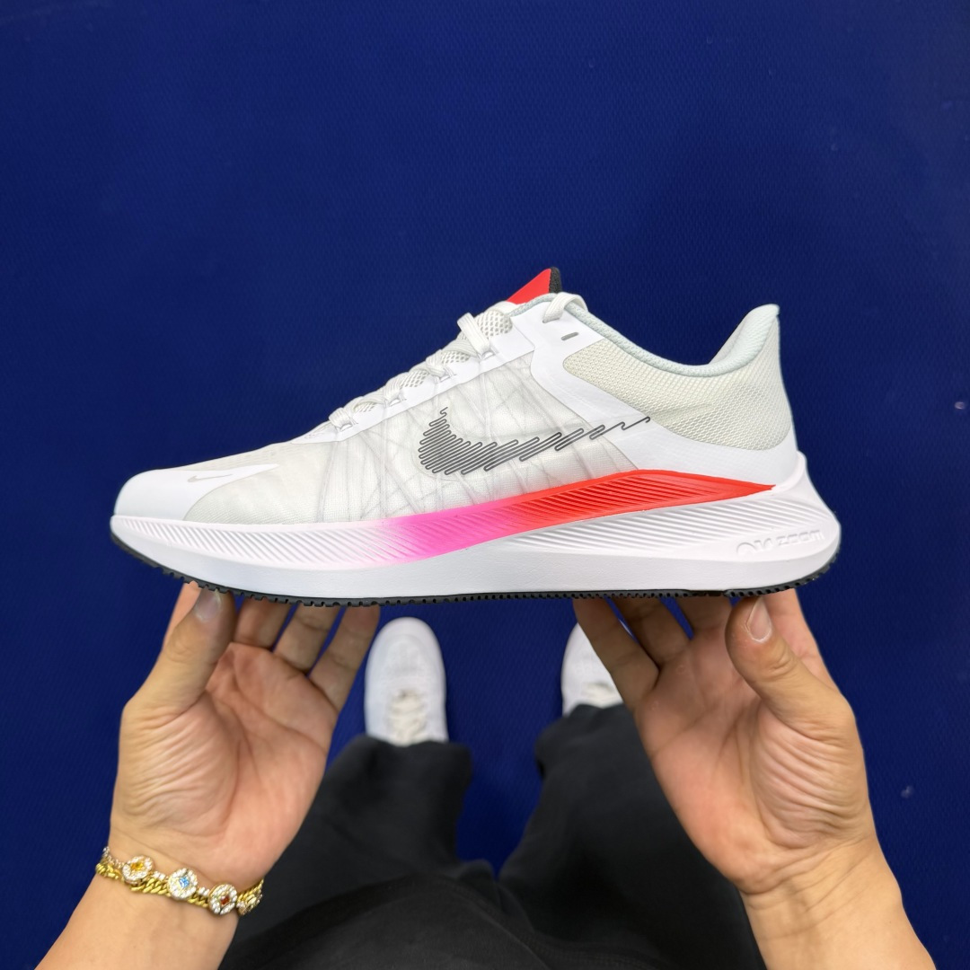 大厂纯原1:1！Nike Zoom Winflo 8 跑步鞋公司级 第6色: 白红货号：CW3419-1