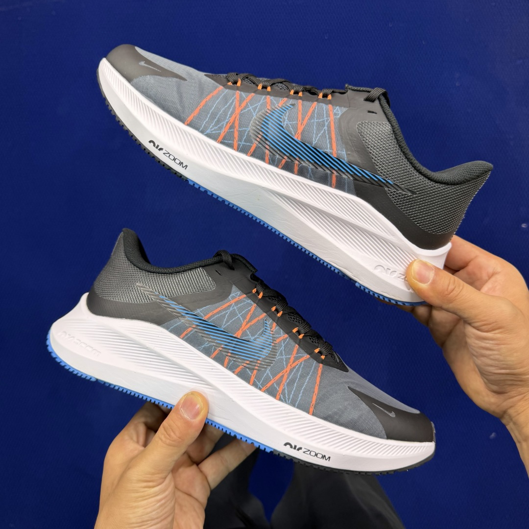 大厂纯原1:1！Nike Zoom Winflo 8 跑步鞋公司级 第7色: 黑白蓝钩货号：CW3419