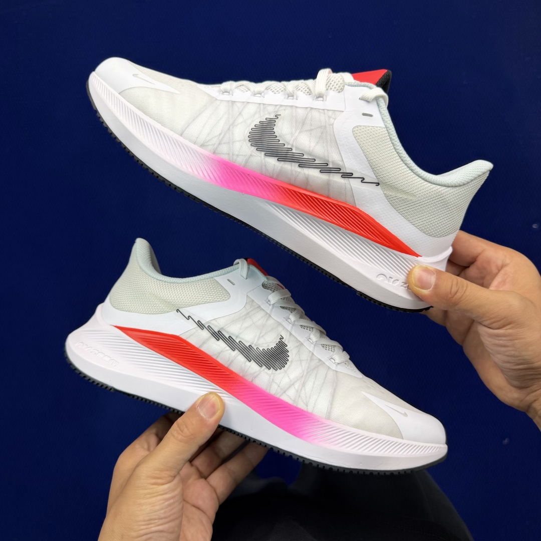 大厂纯原1:1！Nike Zoom Winflo 8 跑步鞋公司级 第6色: 白红货号：CW3419-1