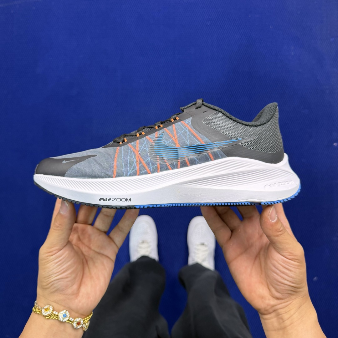 大厂纯原1:1！Nike Zoom Winflo 8 跑步鞋公司级 第7色: 黑白蓝钩货号：CW3419